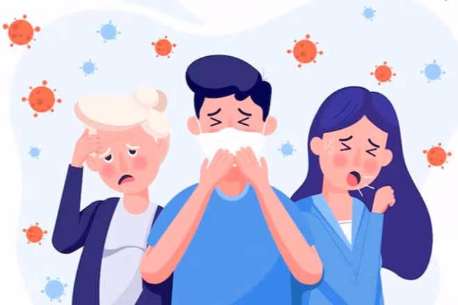 Virus cúm dễ lây hơn khi mọi người ở gần nhau trong thời gian dài, đặc biệt là trong phòng nhỏ, nơi thông gió kém... Ảnh đồ họa: Thiện Nhân