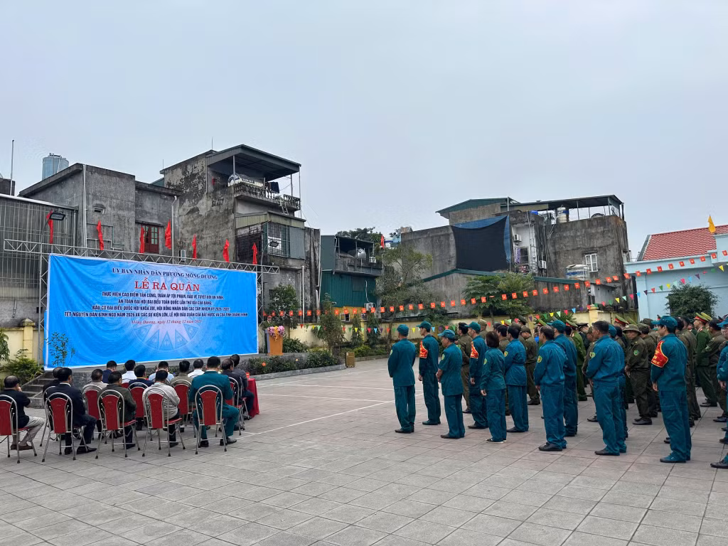 Phường Mông Dương phát động ra quân thực hiện cao điểm tấn công, trấn áp tội phạm.