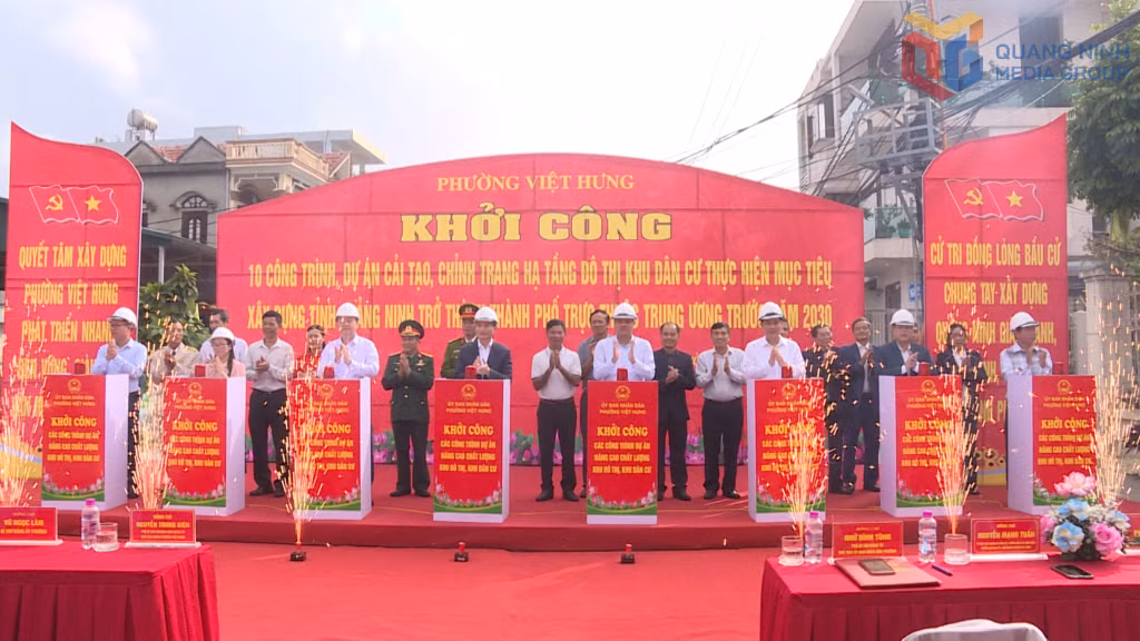 UBND phường Việt Hưng tổ chức khởi công 10 công trình, dự án cải tạo,chỉnh trang hạ tầng đô thị khu dân cư.