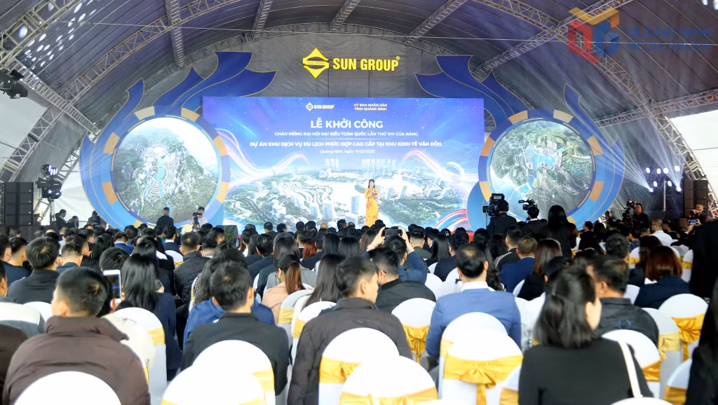 Quang cảnh Lễ khởi công Dự án khu dịch vụ du lịch phức hợp cao cấp tại Khu kinh tế Vân Đồn.