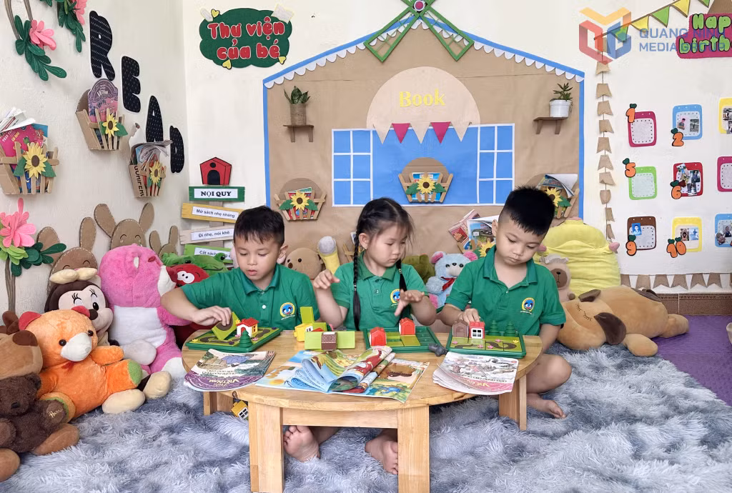 Một tiết học của học sinh Trường Mầm non Mông Dương.