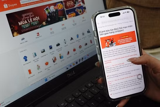 Cập nhật những thông báo mới nhất của Shopee về hình thức lừa đảo trực tuyến có thể gặp phải. Ảnh: Shopee