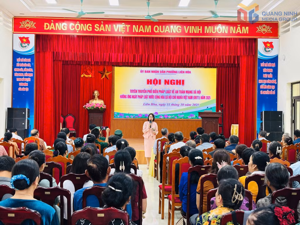 Phường Liên Hòa tổ chức hội nghị tuyên truyền phổ biến pháp luật về an toàn mạng xã hội, tháng 10/2025.