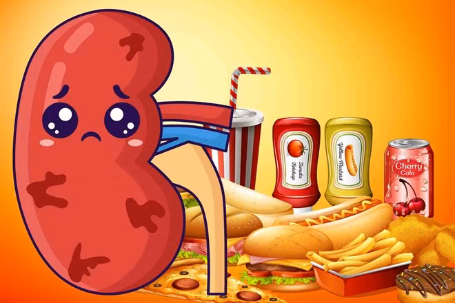 Đồ ăn vặt gây hại cho thận vì chứa lượng lớn muối, phốt pho và đường. Ảnh: Cao Thơm