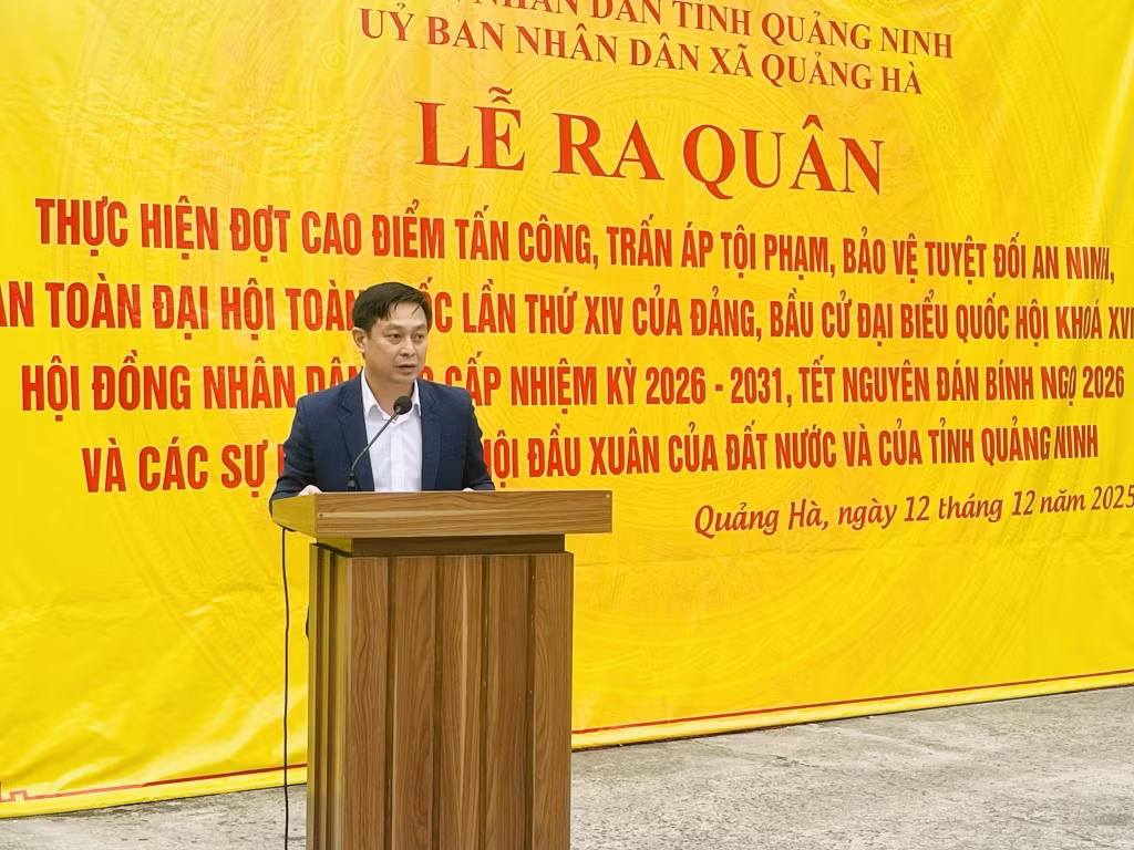 Lãnh đạo xã Quảng Hà phát động tại chiến dịch.