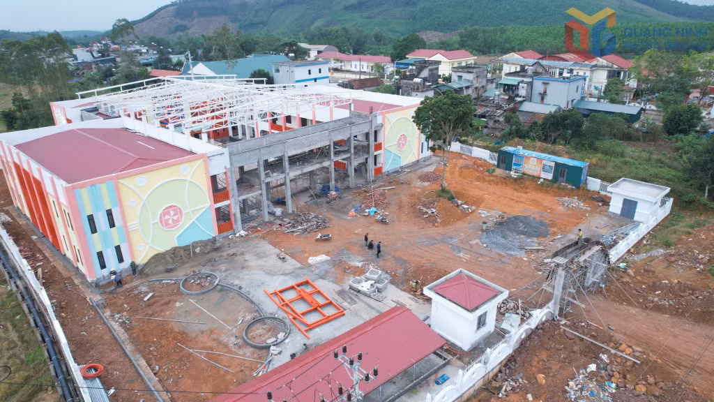 Dự án xây mới trường mầm non Quảng Lâm đang hoàn thiện các hạng mục cuối cùng để để bàn giao đưa vào sử dụng trong tháng 12/2025