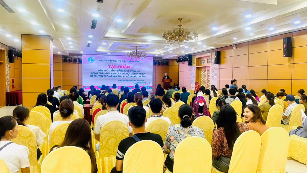 Quang cảnh buổi tập huấn. Ảnh: Hội LHPN tỉnh cung cấp