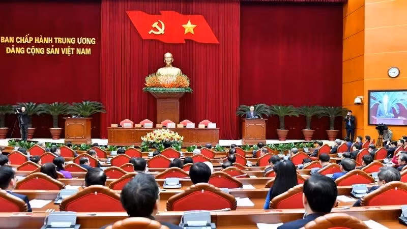 Toàn cảnh phiên bế mạc Hội nghị Ban Chấp hành Trung ương Đảng khóa XIII. Ảnh: Đăng Khoa