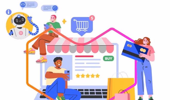 AI (trí tuệ nhân tạo) có ảnh hưởng lớn đến hành vi và quyết định mua sắm của người dùng trên các sàn thương mại điện tử. Ảnh: Lazada