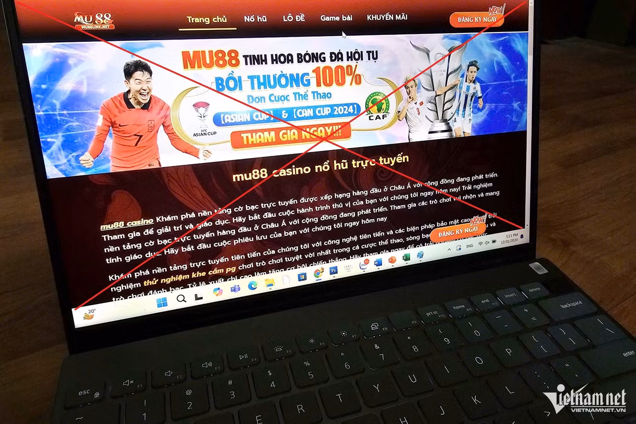 Trang web m*88casino.org là 1 trong 904 website vi phạm pháp luật năm 2024 mới được Bộ TT&amp;TT công bố. Ảnh: VA