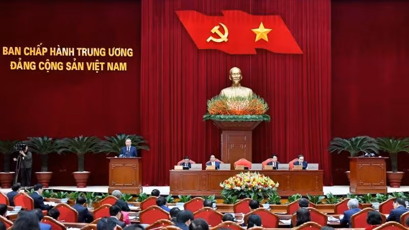 Quang cảnh khai mạc Hội nghị Ban Chấp hành Trung ương Đảng khóa XIII. (Ảnh: ĐĂNG KHOA)
