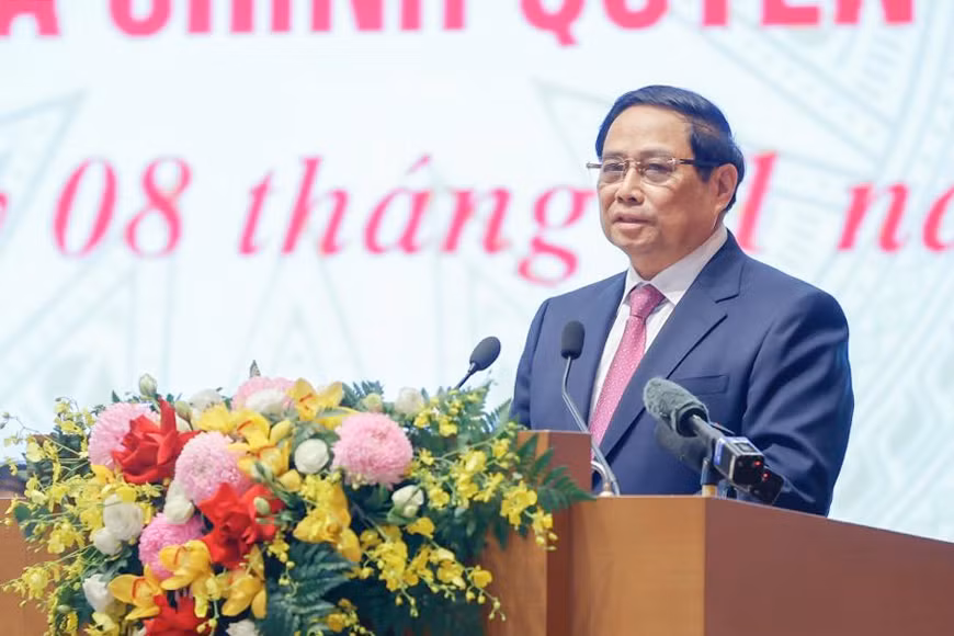 Thủ tướng Chính phủ Phạm Minh Chính phát biểu kết luận hội nghị.