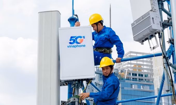 Trạm 5G thử nghiệm của VNPT. Ảnh: Cao Hưng