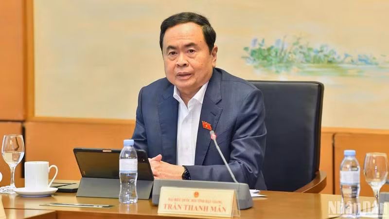 Chủ tịch Quốc hội Trần Thanh Mẫn phát biểu ý kiến trong phiên thảo luận tổ sáng 12/2. (Ảnh: THỦY NGUYÊN)