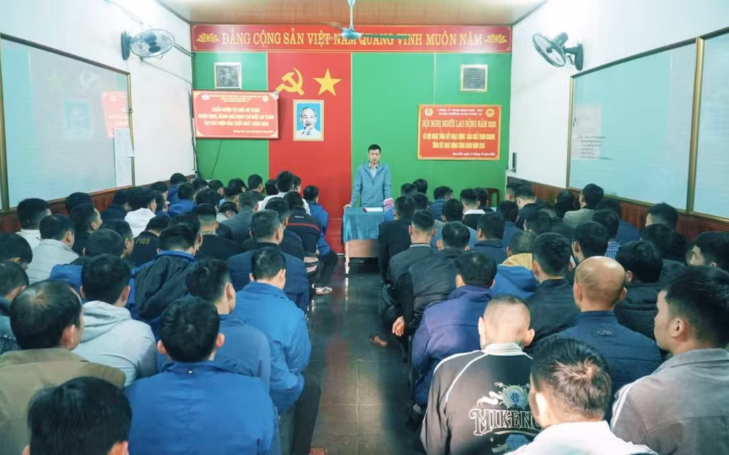 Công ty Than Mạo Khê tổ chức huấn luyện tự chủ an toàn quý I/2025. (Ảnh: Công ty Than Mạo Khê cung cấp)
