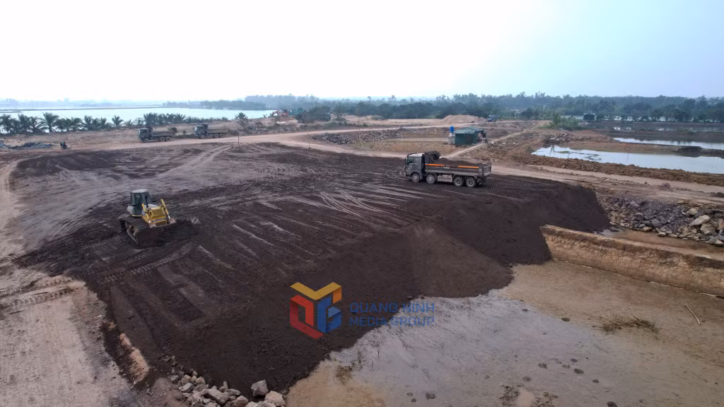 Sau có mặt bằng Dự án Cụm công nghiệp Đông Mai đang được tập trung thi công