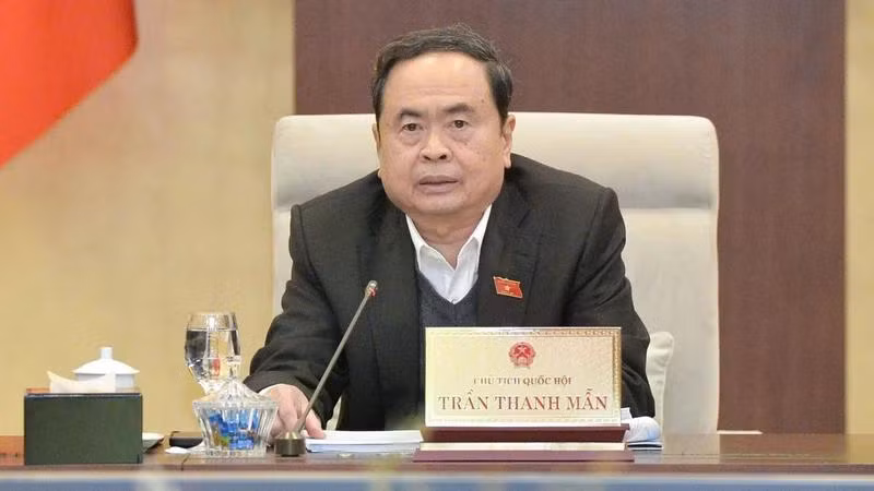 Chủ tịch Quốc hội Trần Thanh Mẫn góp ý kiến vào dự thảo Nghị quyết. (Ảnh: DUY LINH)