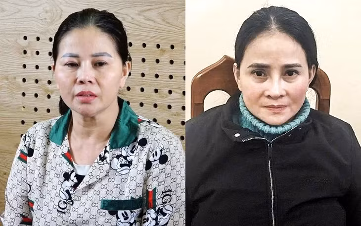 Sương và Giang bị khởi tố và bắt giam vì đưa người qua Kuwait bán dâm - Ảnh do công an cung cấp
