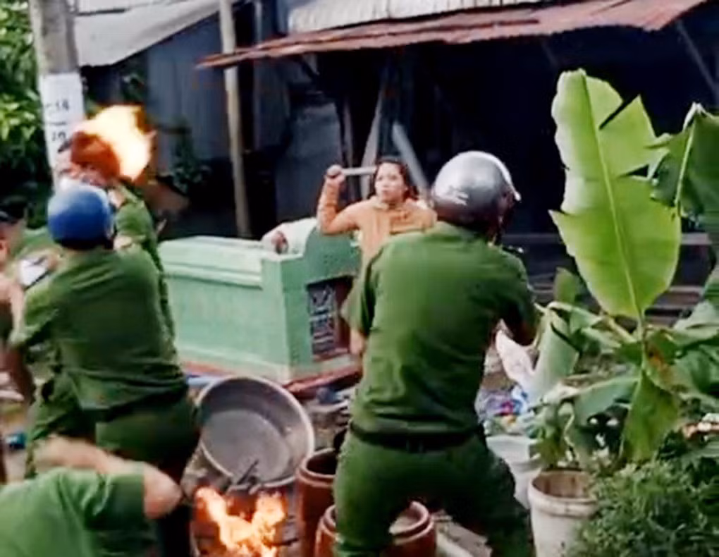 Vụ việc khiến nhiều chiến sĩ công an bị thương (Ảnh: Tiến Tầm).