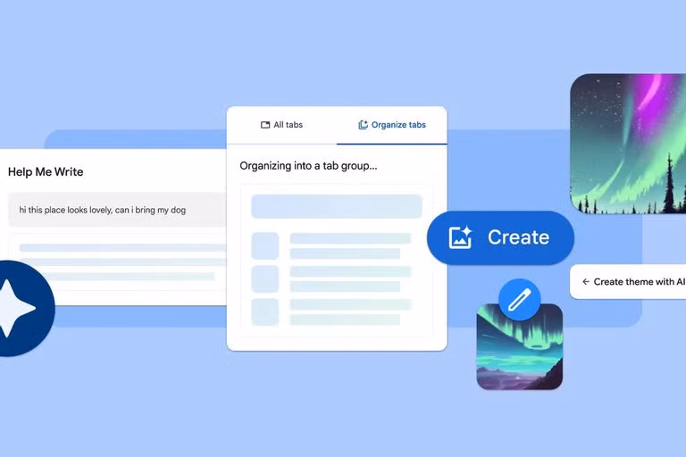Google ứng dụng AI trên trình duyệt Chrome mới, cho phép người dùng trải nghiệm các tính năng thông minh.