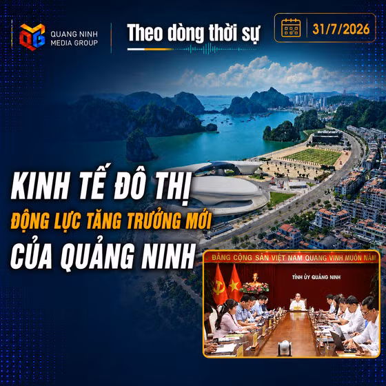 Theo dòng thời sự ngày 31/7/2026: Kinh tế đô thị – Động lực tăng trưởng mới của Quảng Ninh