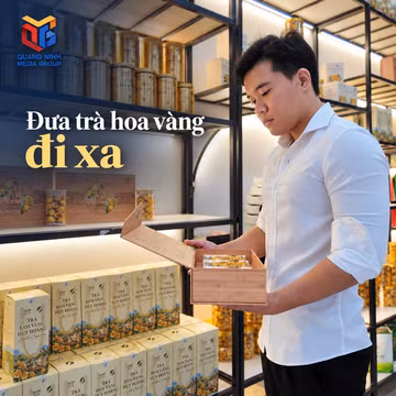 Đưa trà hoa vàng đi xa