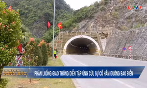 Phân luồng giao thông diễn tập ứng cứu sự cố đường bao biển Hạ Long - Cẩm Phả