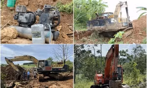 Bắt 4 nhóm khai thác trái phép hơn 1 nghìn tấn đá ở Nghệ An