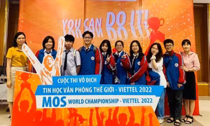 Cuộc thi Vô địch Tin học văn phòng thế giới - Viettel 2022: Trường THPT Chuyên Hạ Long có 7/8 học sinh đạt chứng chỉ MOS quốc tế