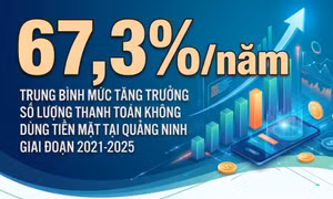 67,3%/năm - là trung bình mức tăng trưởng số lượng thanh toán không dùng tiền mặt tại Quảng Ninh giai đoạn 2021-2025