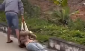 Công an xác minh clip cô gái bị người đàn ông kéo lê trên đường