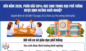 Đến năm 2030, phấn đấu 50% học sinh THPT được định hướng khởi nghiệp
