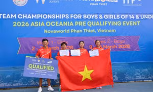 Tuyển quần vợt U14 nữ Việt Nam giành vé dự giải quốc tế