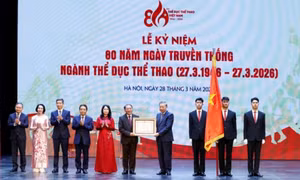 Cục Thể dục Thể thao Việt Nam nhận Huân chương Lao động hạng Nhất dịp kỉ niệm 80 năm ngày truyền thống