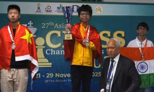 Khương Duy giành huy chương vàng giải cờ vua trẻ châu Á