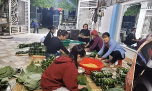 Hơn 600 chiếc bánh chưng gửi đến người dân vùng lũ