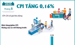 Chỉ số giá tiêu dùng tháng 5/2025 tăng 0,16%