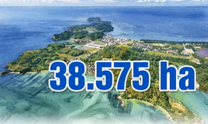 38.575 ha - là tổng diện tích của 3 khu bảo tồn biển Cô Tô - Đảo Trần, vịnh Bái Tử Long và vịnh Hạ Long theo quy hoạch của tỉnh