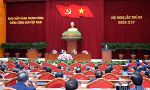 [Ảnh] Bế mạc Hội nghị lần thứ ba Ban Chấp hành Trung ương Đảng khóa XIV