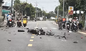 Tai nạn liên hoàn giữa xe khách, xe máy và xe đạp điện khiến một người tử vong
