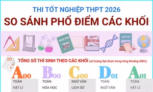 So sánh phổ điểm thi tốt nghiệp Trung học phổ thông năm 2026 các khối A00, B00, C00, D01, A01