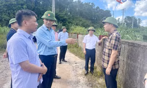 Phó Chủ tịch UBND tỉnh Nguyễn Văn Công chỉ đạo khắc phục ngập úng tại xã Thống Nhất