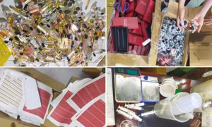Phá đường dây sản xuất, bán nước hoa giả trên Shopee, khởi tố 13 người