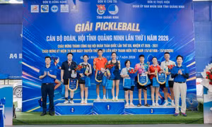 Sôi nổi Giải Pickleball cán bộ Đoàn, Hội tỉnh Quảng Ninh 