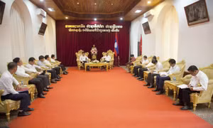 Đoàn công tác tỉnh Quảng Ninh chào xã giao lãnh đạo tỉnh Luông Pha Băng (Lào)