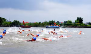 Ngày hội bơi trên sông Cầm