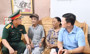 Thăm, tặng quà gia đình thương binh, bệnh binh tại Cô Tô