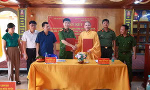 Ký kết công tác tuyên truyền phổ biến, giáo dục tăng ni, phật tử, tham gia bảo đảm ANTT, ATGT