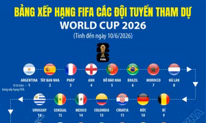 Bảng xếp hạng FIFA các đội tuyển tham dự World Cup 2026