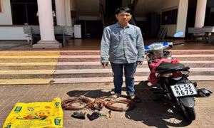Công an phường ở Gia Lai bắt nghi phạm cắt trộm dây cáp điện